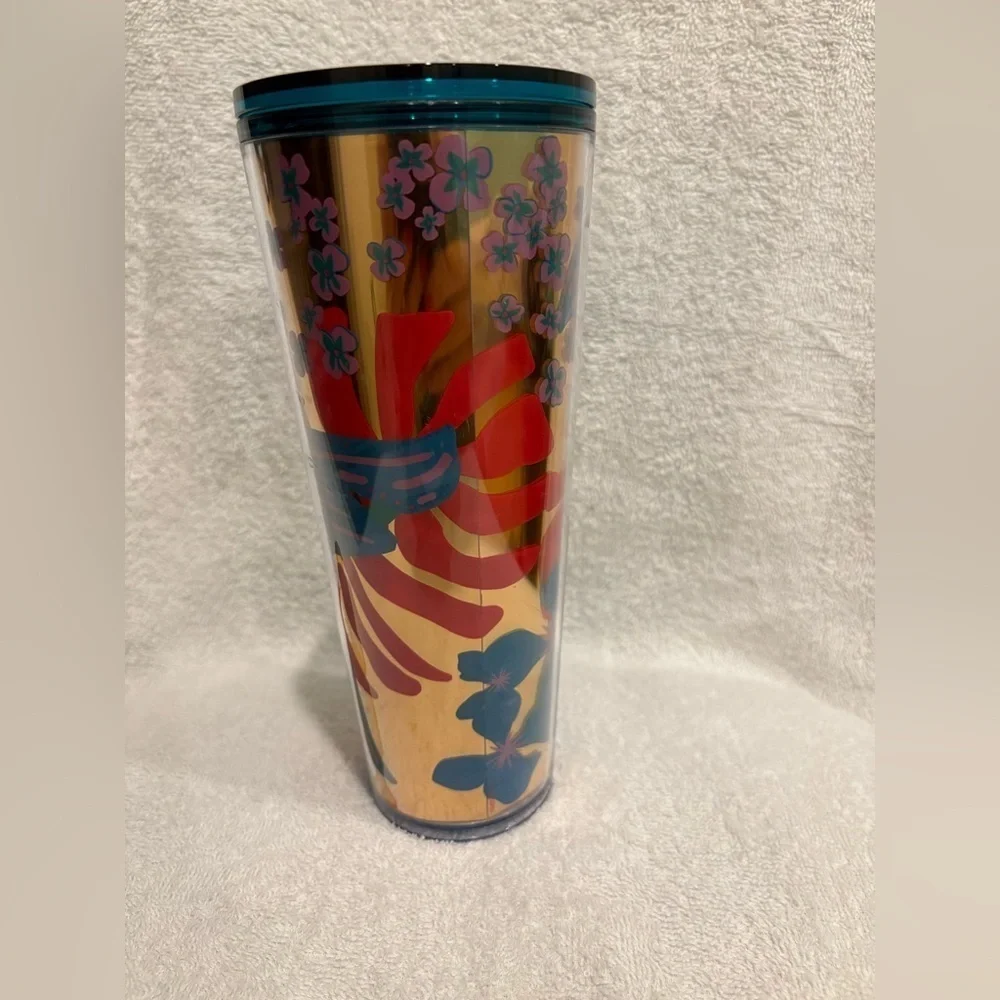Starbucks Colorful Tumbler pattern forest dream aqua 24 ounce Tumblr